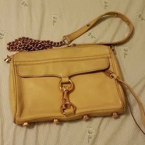 Rebecca Minkoff small tan and rose gold crossbody